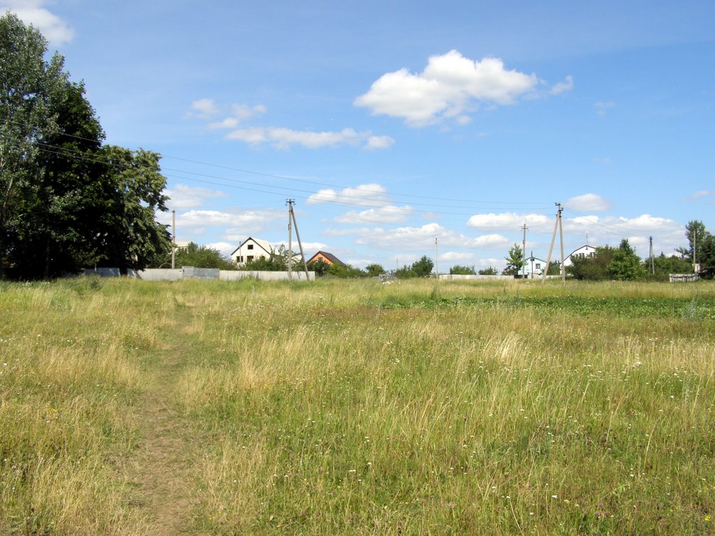 Вид на улицу Гайдара с поля, Люботин