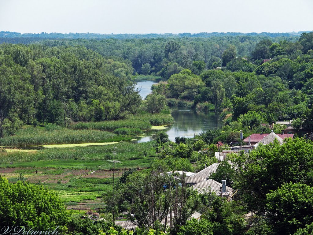 Вид на Успенку и реку Северский Донец от Путевого Дворца, Чугуев