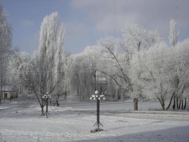 Територія лікарні взимку, Дунаевцы