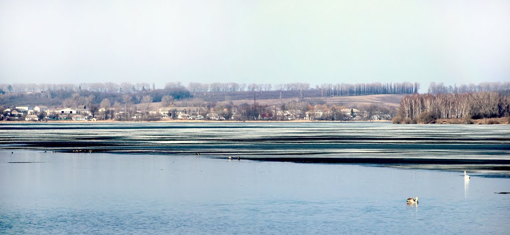 Panorama. Панорама Горбасова на левом берегу водохранилища, на Южном Буге у Летичева., Летичев