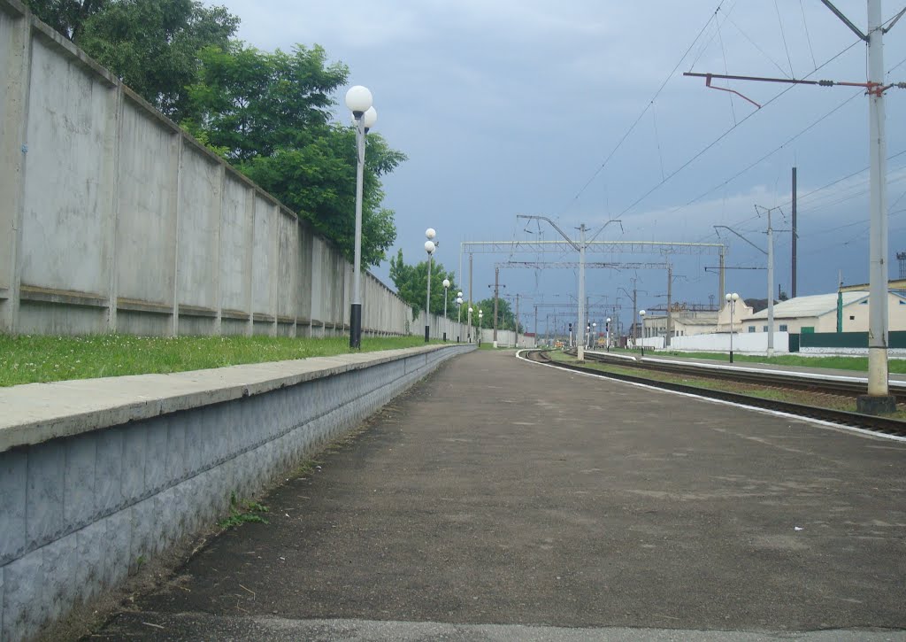 Станция Шепетовка. Первая платформа. Вид в сторону Ровно, Шепетовка