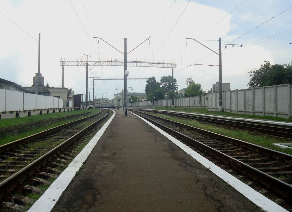Станция Шепетовка. Вторая платформа. Вид в сторону Казатина, Шепетовка