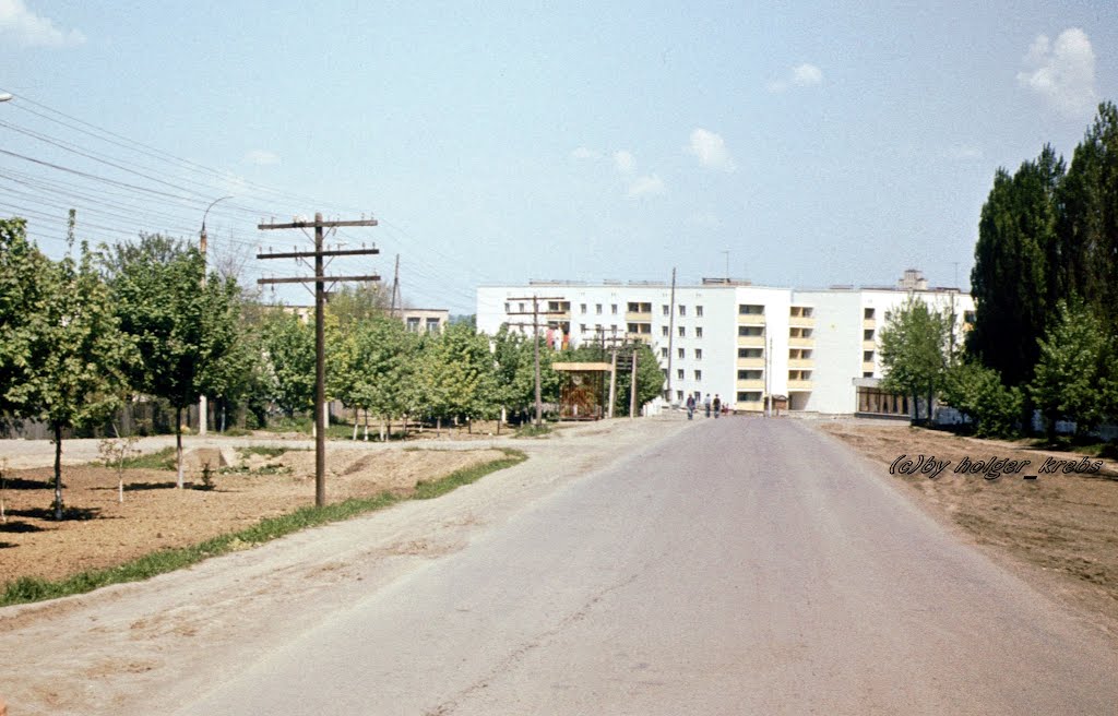 Talnoje: Im Rahmen des Jugendobjektes "Drushba-Trasse" von der DDR errichtete Wohnhäuser, Тальное