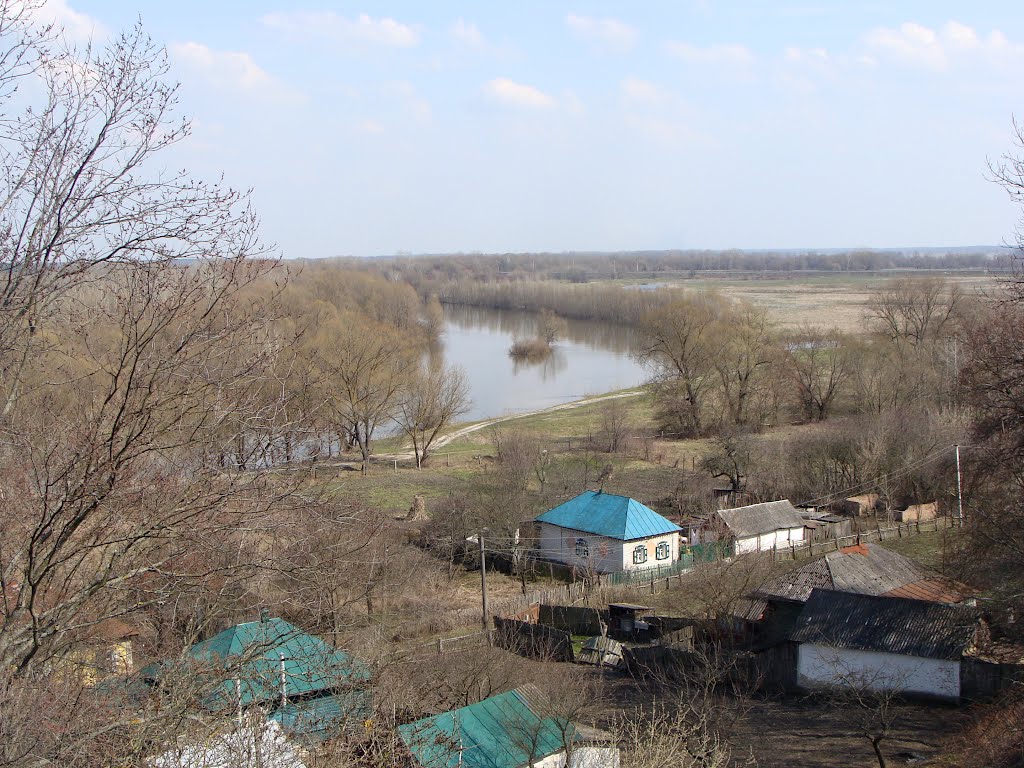 Батурин. Вид на реку Сейм с крепостных валов., Батурин