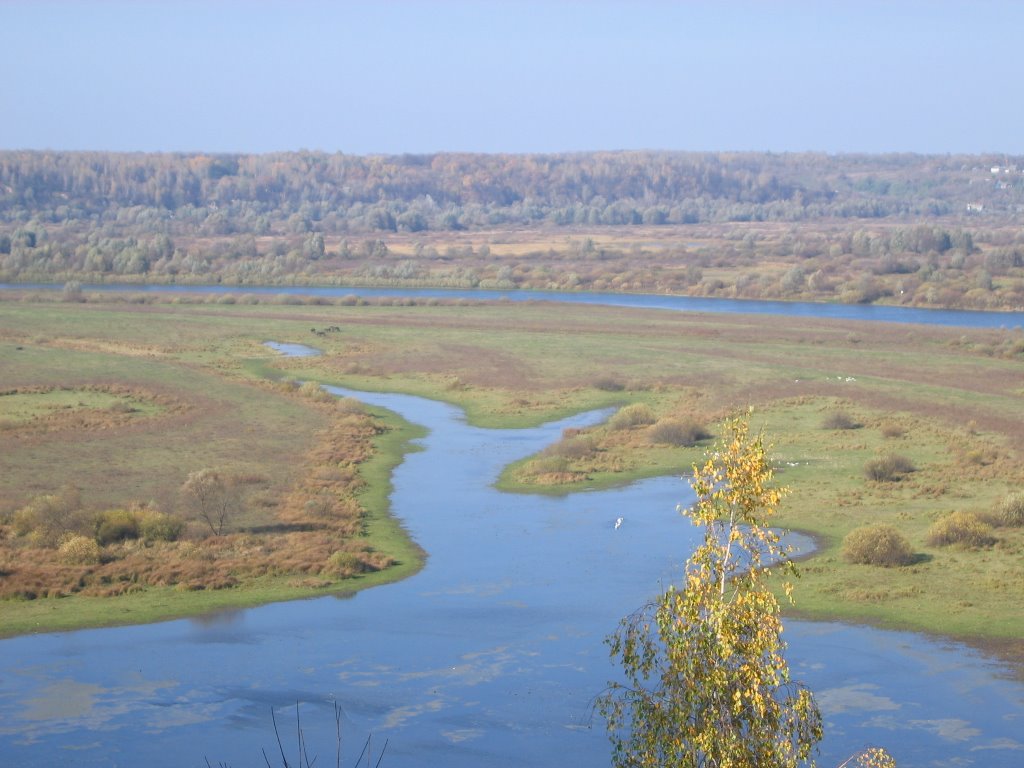 Вид на реку Десну со стен монастыря. Новгород-Северский, Новгород Северский