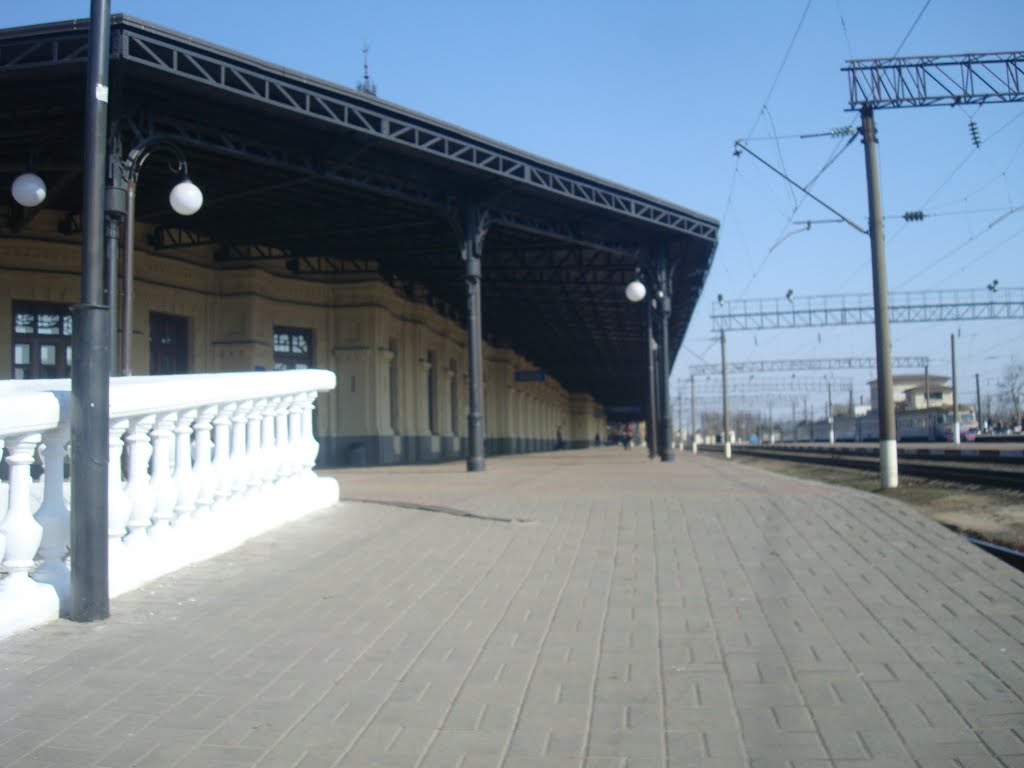 Станция Жмеринка. 1  платформа. Вид в сторону Котовска, Жмеринка