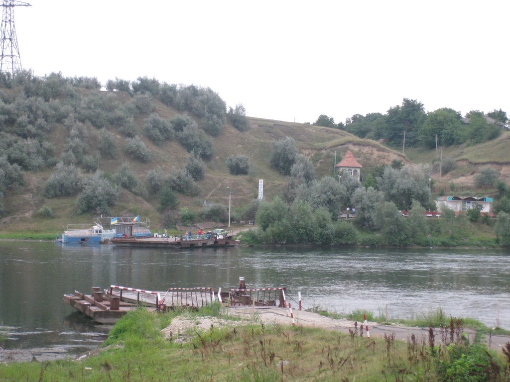 Пограничный паром Украина-Молдова // Moldova-Ukraine border ferry, Ямполь